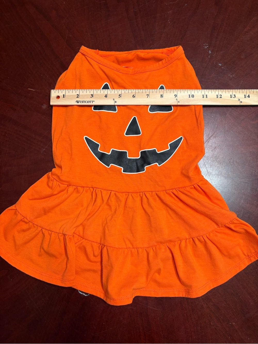 Orange Jack-O'-Lantern Ruffle Dog Dress - Picture 2 of 3